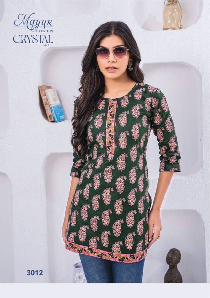 Crystal Vol 3 By Mayur Poplin Cotton Printed Ladies Top Wholesale Shop In Surat